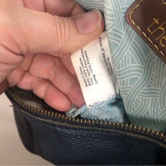 The Sak Lucia Leather Crossbody Bag Blue Everyday Casual Purse - Picture 14 of 16